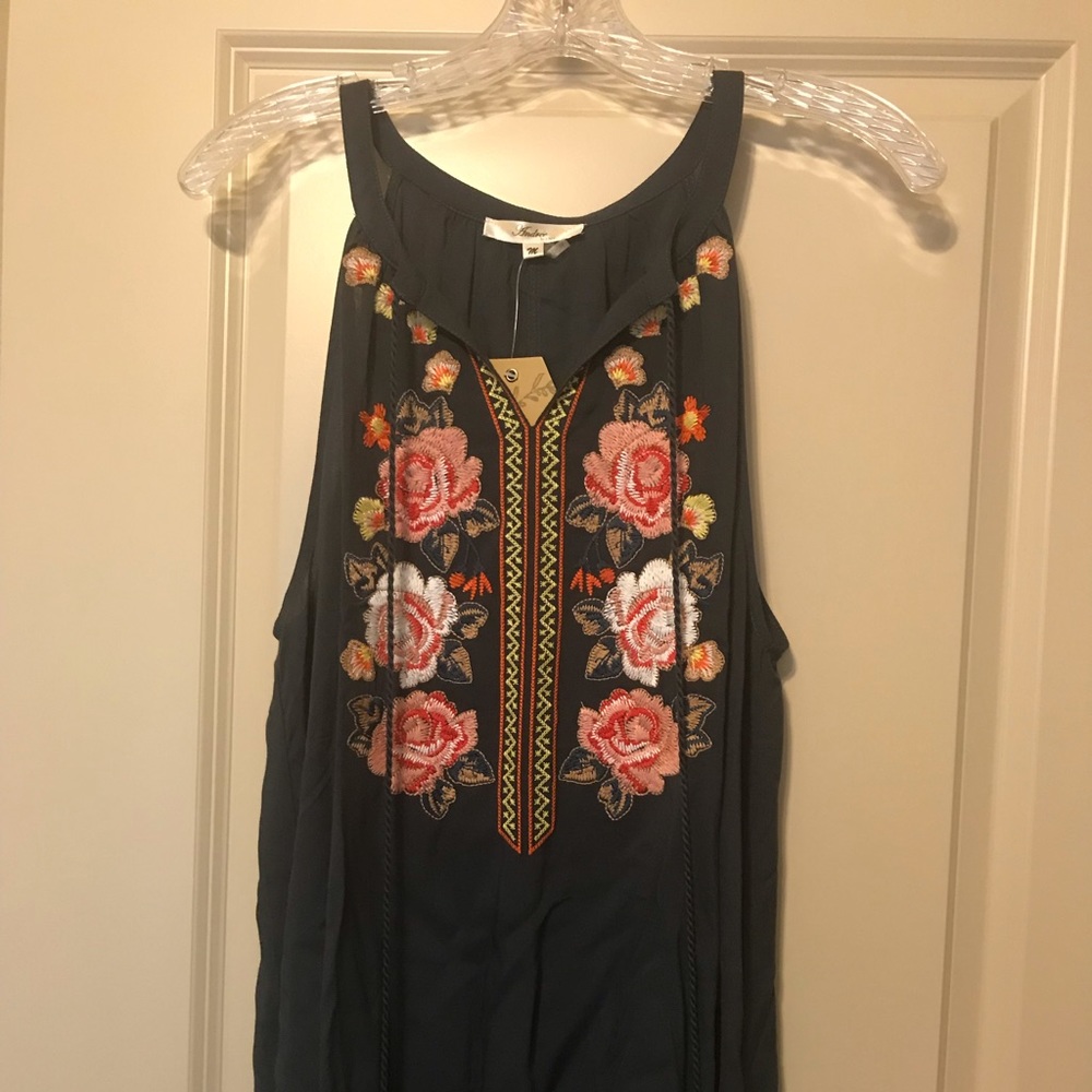 Embroidered tank